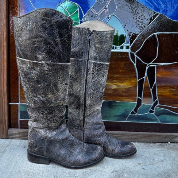 Steven Madden Reins Distressed Leather “Riding” Boots Size 7 - Picture 1 of 11